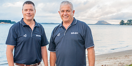 Paul Symes (left) and Lex Bacon of Balex & the Automatic Boat Loader 